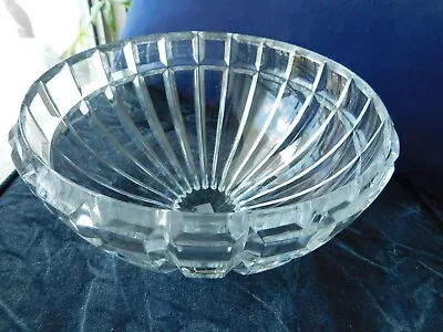 Yugoslavia Mikasa Reflections Crystal Lead Heavy Vertical  Ribbed Cut Bowl 9  • $39.50