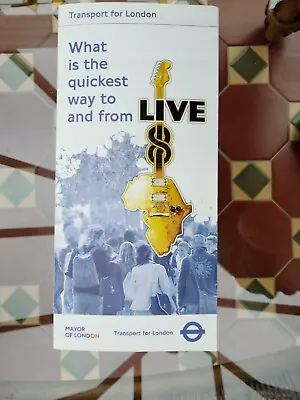 Live 8 Concert 2005 London Underground Station Journey Planner & Tube Map  • £2.99