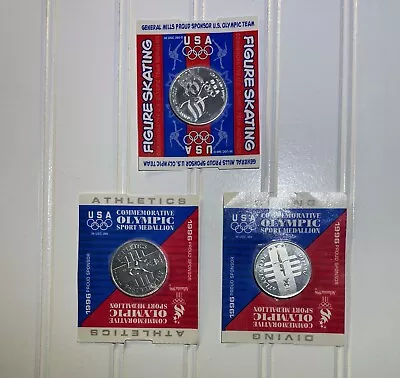 Lot Of 3 USA Commemorative Olympic Sport Medallion 1996 And 1998 • $9.99