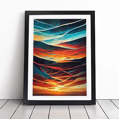 Sunset Abstract No.3 Wall Art Print Framed Canvas Picture Poster Decor • $21.10