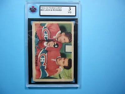 1953/54 Parkhurst Nhl Hockey Card #30 Elmer Lach Maurice Richard Ksa 3 Vg Parkie • $259.99