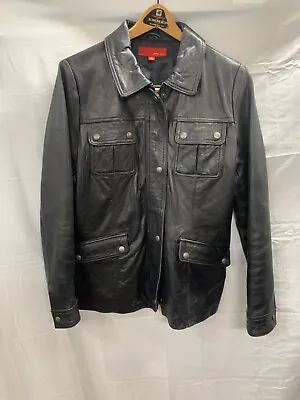 Max USA Leather Jacket Button Up zip Up 4 Pocket Winter Coat. Medium Size. • $55