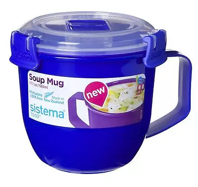 Sistema 565ml Small Soup Mug Microwave Plastic Food Container BPA-Free Food Pot • £6.99