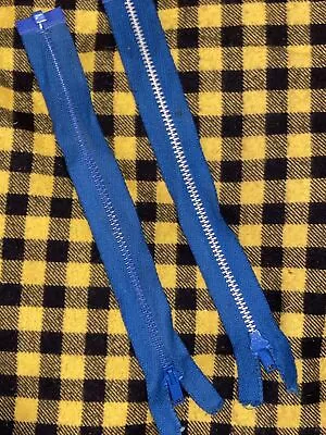 2 Lot Vintage NOS 8” Talon Blue Separating Metal Zipper Cotton HBT • $6