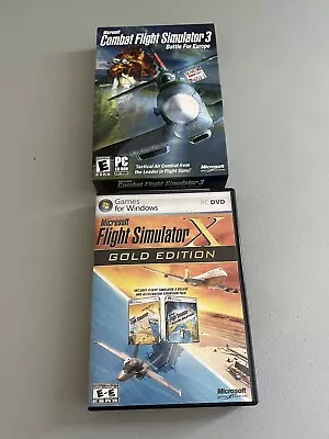 Microsoft Flight Simulator X: Gold & Combat Flight Simulator Battle Europe PC • $24.99