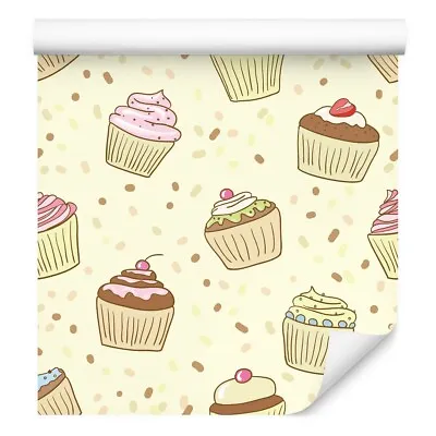 10m FLEECE Wallpaper Rolls Youth Candy CUPCAKES Decor Pattern XXL 5565 • £38.77