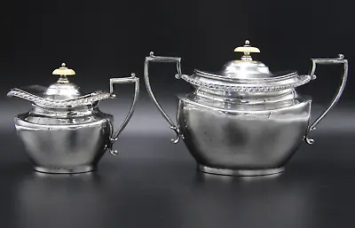 Antique Late Victorian James Dixon & Sons Silver Plated Creamer & Sugar Bowl • $58