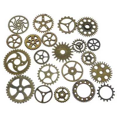 20PCS Antique Bronze Alloy Mixed Wheel Gear Steampunk Cog Pendant Charms Crafts • £5.72
