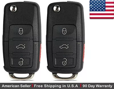$34.95 • Buy 2 New Replacement Key Fob Remote Flip 3 Button For Volkswagen *Read Description*