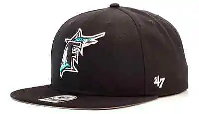 `47 Brand Florida Miami Marlins Cooperstown No Shot Captain Snapback Hat- Black • $34.99
