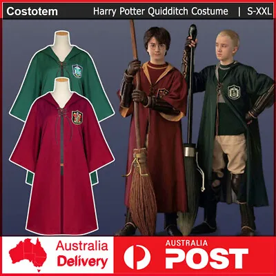 Harry Potter Adult Robe Cloak Gryffindor Slytherin Quidditch Cosplay Costume  • $35.03