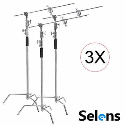 3X Studio C Stand Lighting Booms Century Stands Holding Gobo Arm Grip Head • $299.99