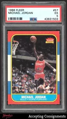 1986-87 Fleer #57 Michael Jordan RC Rookie PSA 5 EX BULLS • $910