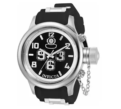 NEW Invicta Men's 52mm Chronograph Russian Diver BLACK DIAL Watch Fast Ship • £127.28