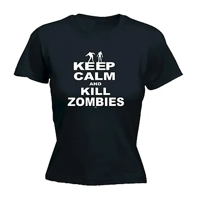 Keep Calm And Kill Zombies - Womens T Shirt Funny T-Shirt Novelty Gift Tshirt • £9.85