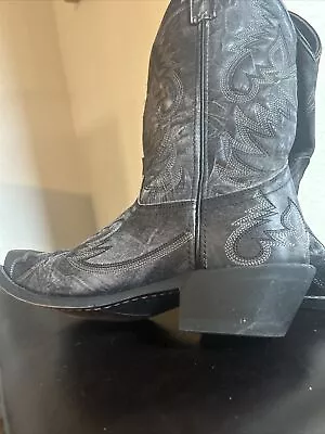 Laredo Garrett Distressed Snip Toe Cowboy  Mens  8.5 Black Dress Boots 68407 • $45