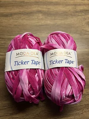 Moda Dea Ticker Tape Yarn 9722 Pink Passion 50g 1.76 Oz 62 M 67 Yd 2 Skein Italy • $7.55