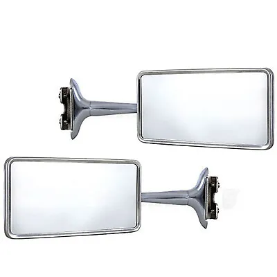 Rectangle Long Arm Peep Glass Mirror Outside Side Rear View Door Hot Rod Pair • $36.95