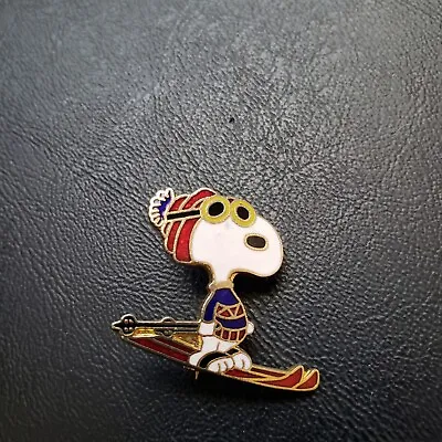 Vintage Snoopy On Skis Enamel Joe Cool United Artists Signed Pin • $8.99