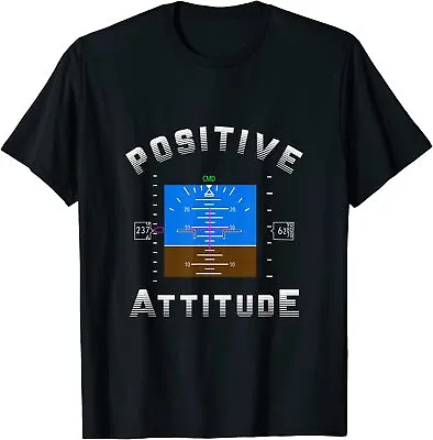 NEW LIMITED Positive Attitude Aviation Pilot Gift Primary Flight Display T-Shirt • $21.61