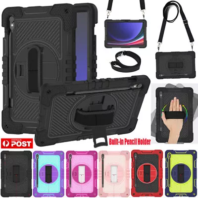 For Samsung Galaxy Tab S9 FE / S9 FE+ Tablet Shockproof Strap Stand Case Cover • $27.99