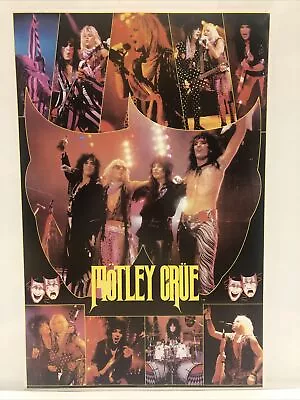 Vintage 1986 Motley Crue Concert Rock Band Music Nos Promo Poster 24” X 16” • $19.95