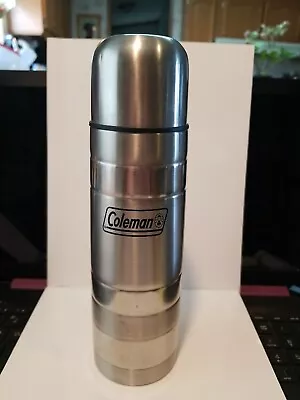 $5.50 • Buy Classic Coleman Stainless Steel 16 Oz. Vacuum Bottle Thermos Flask EUC