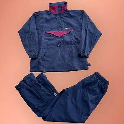 Vintage 90s Sierra Experience Track Suit Mens Medium 2 Piece Windbreaker Nylon • $49.99