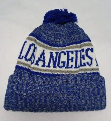 LOS ANGELES Baseball Royal Blue/White/Gray Marled  Pom Beanie   Adult O/S • $7.99