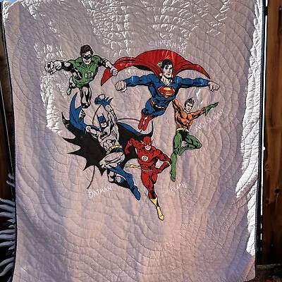 VINTAGE Pottery Barn DC Comics Justice League Super Hero Quilt Amazing!! • $25