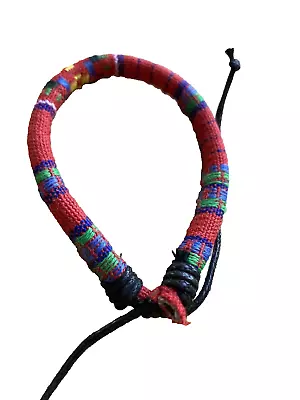 New Multicolor Rastaclat Style Adjustable Draw String Bracelet  Red & Purple • $7.99
