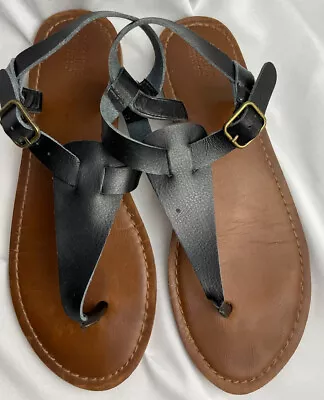 Mossimo Black Flip Flops With Strap Womens Size 7 • $15