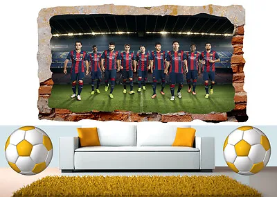 £10.99 • Buy Barcelona Football Team Club FC 3d Smashed Wall View Sticker Poster Vinyl 67
