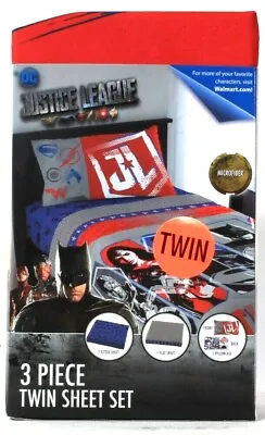 1 Franco Manufacturing Co DC Justice League Microfiber 3 Piece Twin Sheet Set • $31.99