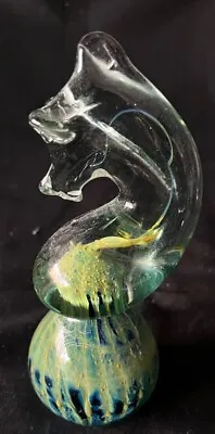 £12 • Buy Murano Glass Blue /green Sea Horse, Knight Chess Piece, Paperweight