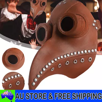 Plague Doctor Latex Mask Cosplay Costume Dressup Bird Long Nose Beak Halloween • $9.89