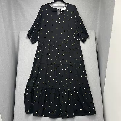 $24.99 • Buy ASOS Design Dress Womens 18 Black Stars A Line Flowy 4564