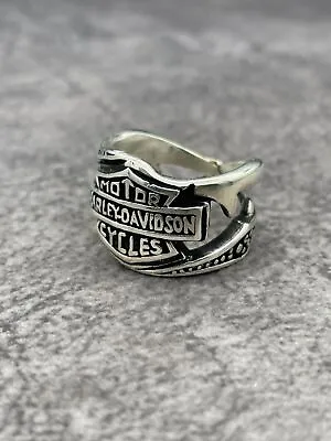 Harley Davidson 925 Sterling Silver Ring Biker Motorcycle Solid Ring Inspired • $80.69