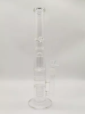 $39.99 • Buy 16 Inch Double Filter Jellyfish Tire Clear Glass Water Pipe Bong Hookah 18MM