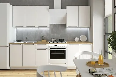 Handleless Kitchen Units Set Sean High Quality Modern White Super Matt • £899.99