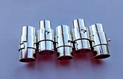 £5 • Buy UK 5pc 8mm HOLE GLUE IN MAGNETIC BARREL CLASPS - LEATHER PARACORD KUMIHIMO  