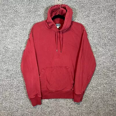 J.Crew Sweater Mens Medium Red Sweatshirt Hoodie Long Sleeve Fleece Pullover • $18.99