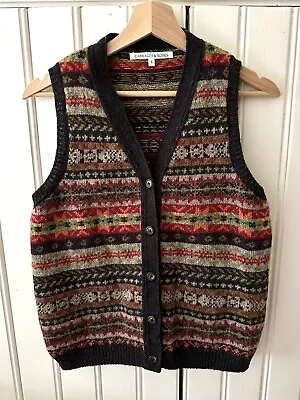 Cabbages & Roses Fairisle Knit Cardigan Vest • £185