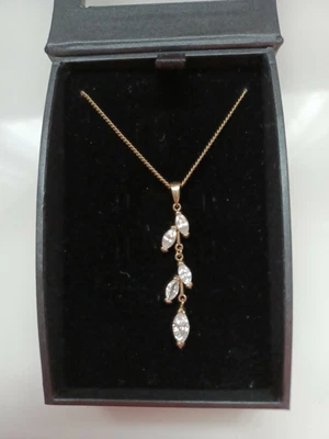 £14.99 • Buy Adrian Buckley Pavé Collection Gold Tone Necklace, Multi Crystal Drop, Boxed NEW