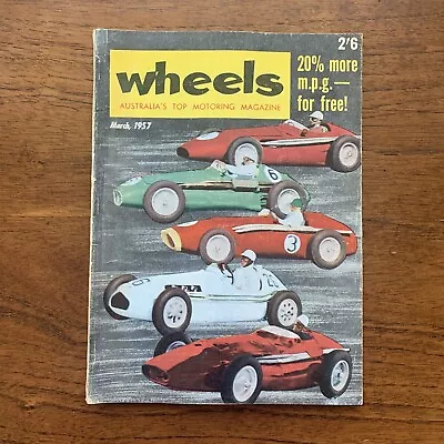 Vintage March 1957 'wheels Magazine' Mercedes 300slr Twin Carb Holden Morris • $28