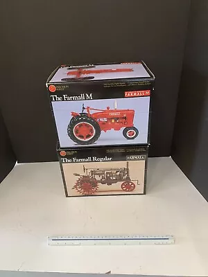 Lot Of 2 Vintage Farmall Regular And Model M Toy Tractor 1/16 Scale ERTL • $63