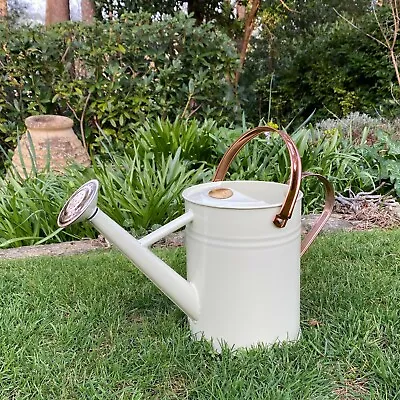 Metal Watering Can With Rose 3.5 Litre Cream & Copper Plant Water Sprinkler • £17.99