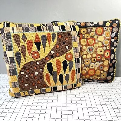 PAIR Ehrman Klimt Fawn & Gold Tapestry Completed Cushions Candace Bahouth 14  Sq • £70