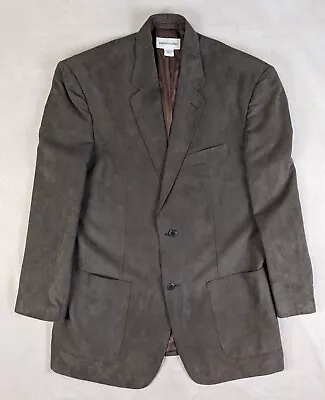 Pronto Uomo XLT Mens Sport Coat Jacket 2 Button Brown Suede Feel Safari Pockets • $33.13