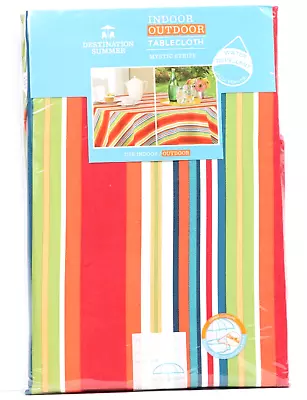 Tablecloth Oudoor Indoor 70” Round With Umbrella Hole Striped NEW • $16.99